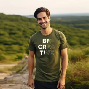 200 GSM 100% Card Cotton Best Wholesale Olive T Shirts