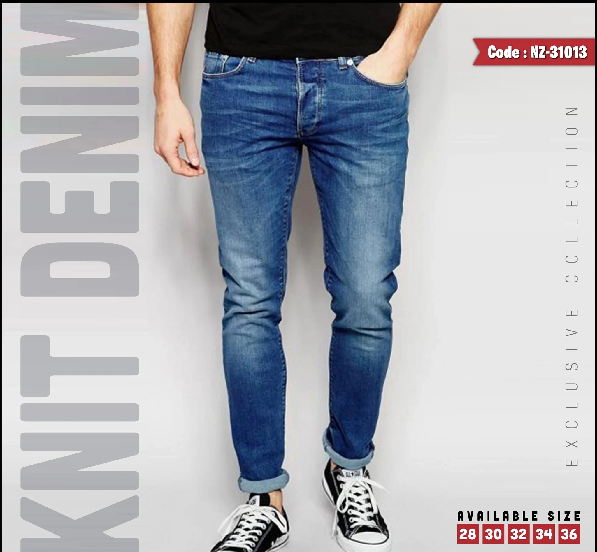 MEN"s PREMIUM EXPORT DENIM PANT - BLUE